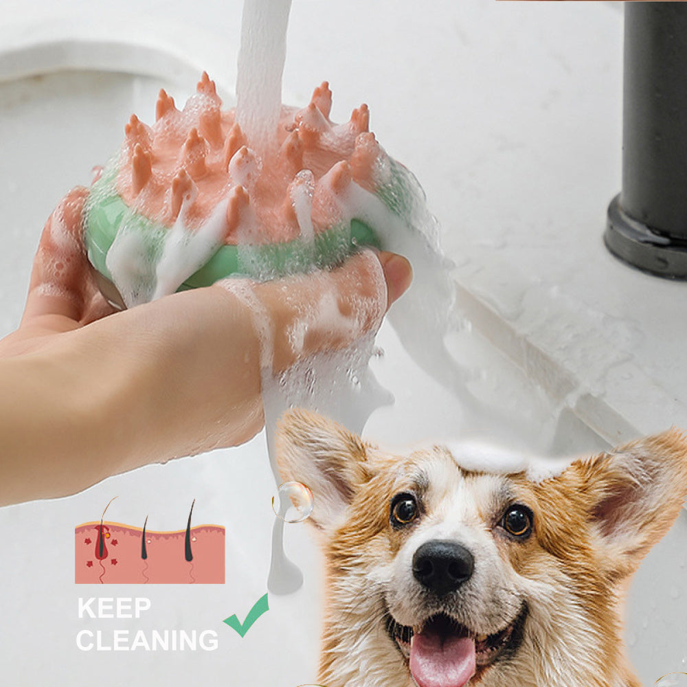 2in 1 soap dispenser bathing massage - Paws & Play